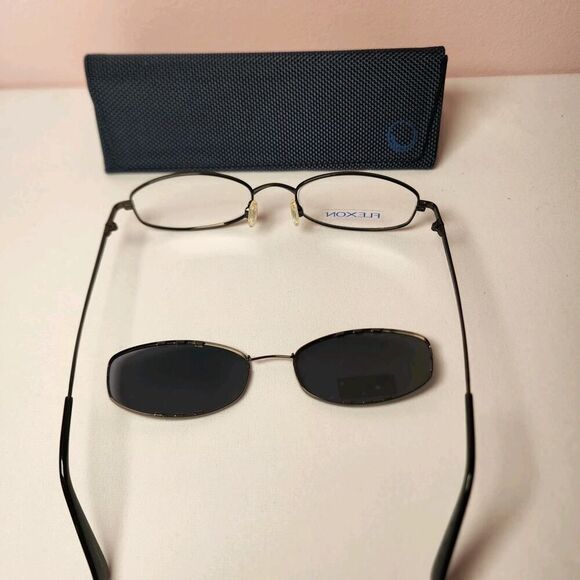 Marchon Flexon Autoflex Ultraclip 403UC Glasses Frames Clip On Sunglasses - Picture 4 of 6